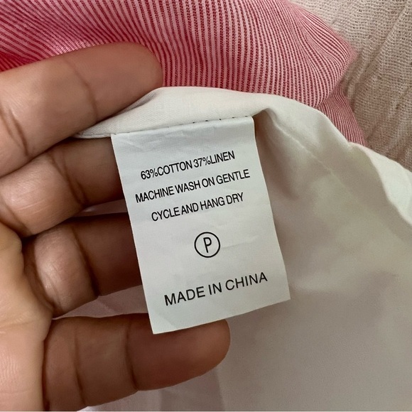 Marie Oliver Sailor Red & White Striped Cotton Linen Blend Dress Size S - Picture 5 of 6